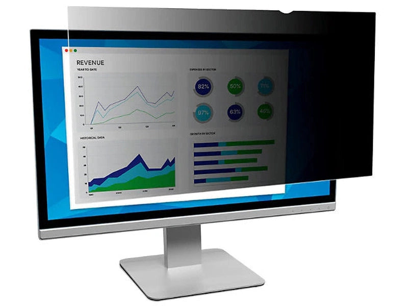 3M Privacy Filter for 27" Monitor with Large Display Attachment and Slide Mounts, 16:9