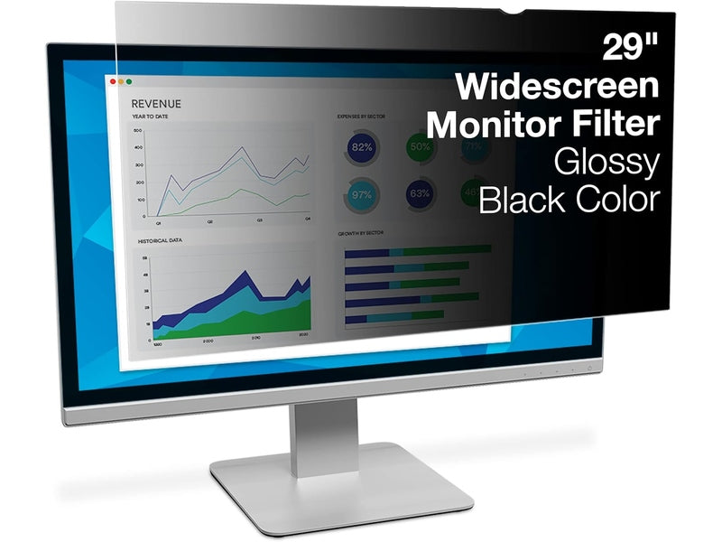3M Privacy Filter for 29" Monitor with Large Display Attachment, 21:9