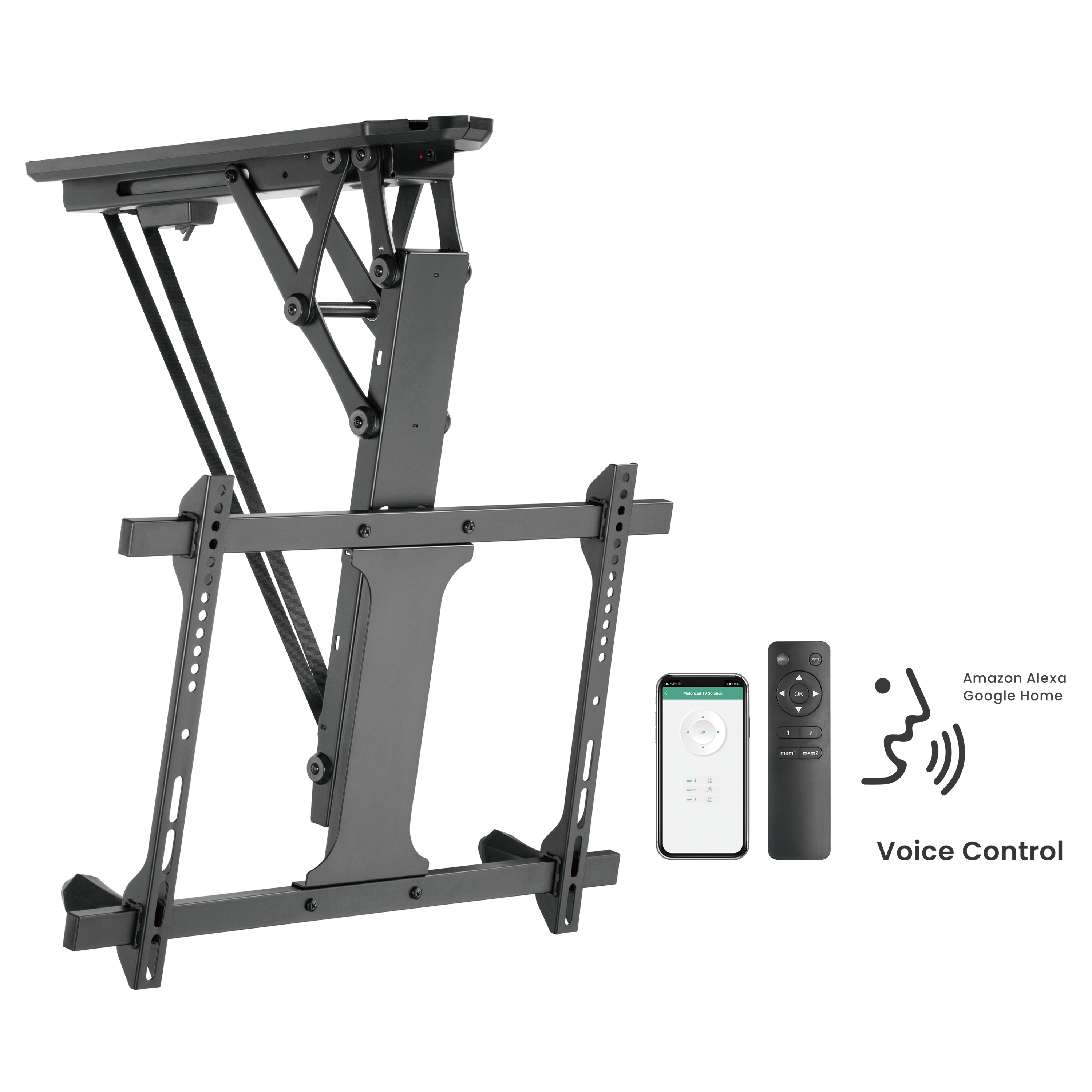 Brateck PLB-M0546AI Smart Flip Down TV Ceiling Mount Support 32"