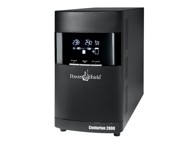 PowerShield PSCE2000 Centurion Tower, 2000VA / 1800W Online Double Conversion UPS, 425mm x 190mm x 335mm, 2 Year Advanced Replacement Warranty