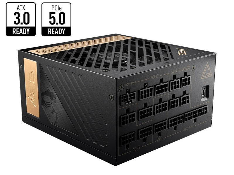 MSI MEG Ai1300P PCIE5 1300W ATX Power Supply Unit 80 PLUS Platinum up to 92% Active PFC OCP / OVP / OPP / OTP / SCP / UVP