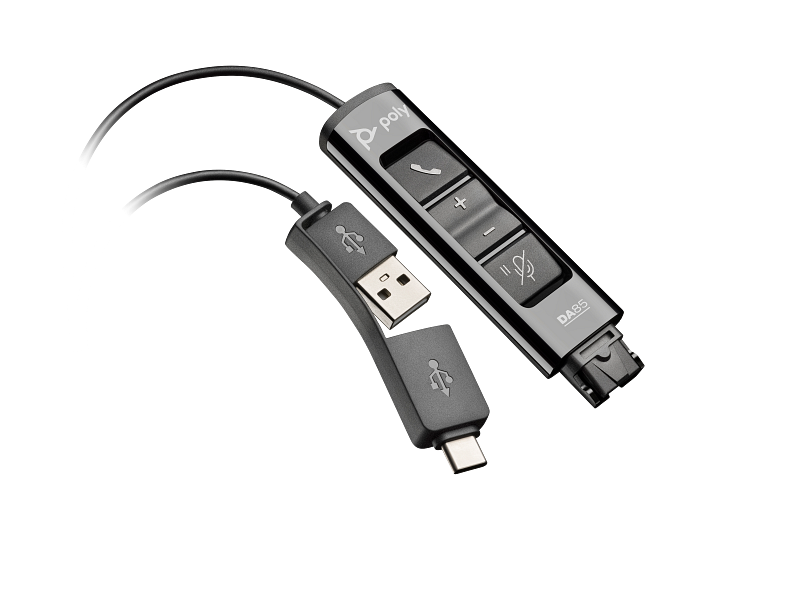 HP Poly DA85 USB-A / USB-C Quick Disconnect Headset Adapter 786C7AA