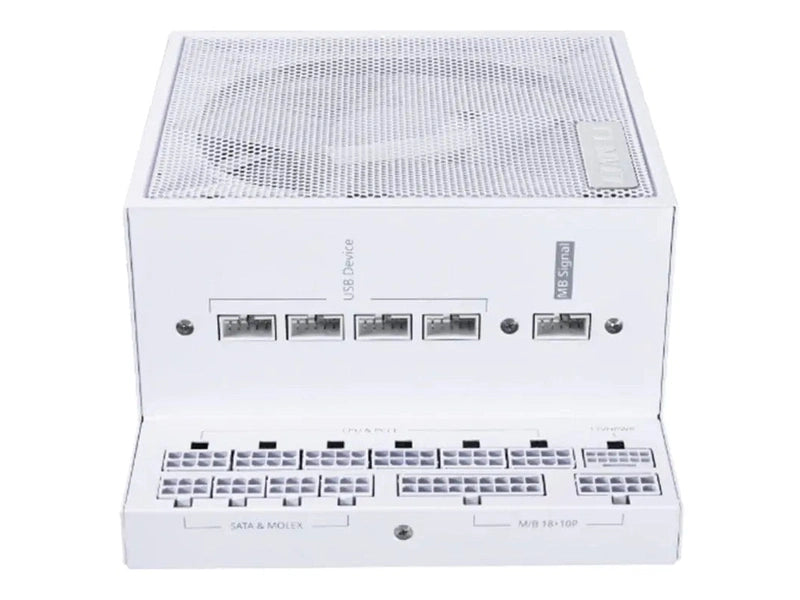 Lian Li 1300W EG1300.WE 80+ Platinum T-Shape ATX Power Supply with 4 Port USB Hub - White EG1300.WE