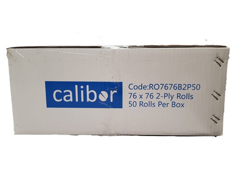 Calibor 2 Ply Paper 76mm X 76mm 50 Rolls/Box Plain