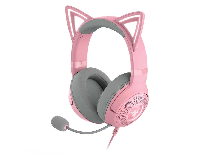 Razer Kraken Kitty V2-USB Headset with RGB Kitty Ears-Quartz Edition