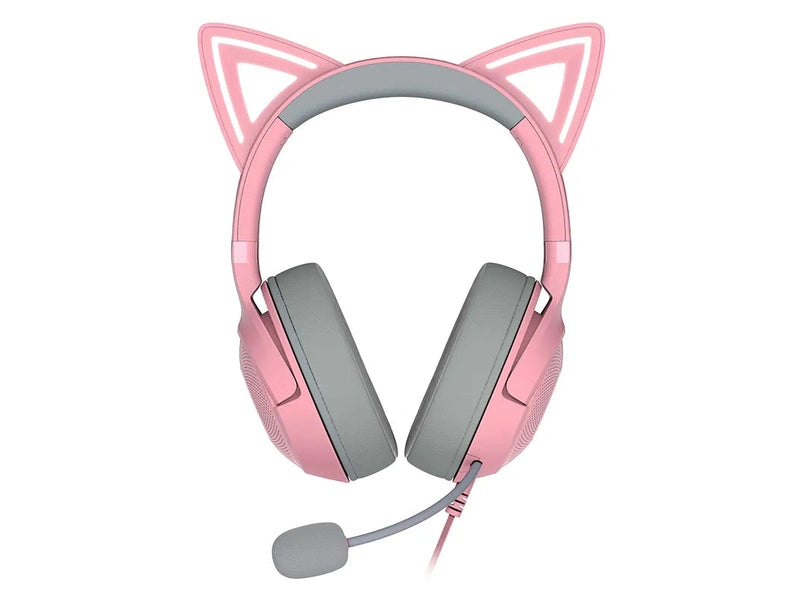 Razer Kraken Kitty V2-USB Headset with RGB Kitty Ears-Quartz Edition