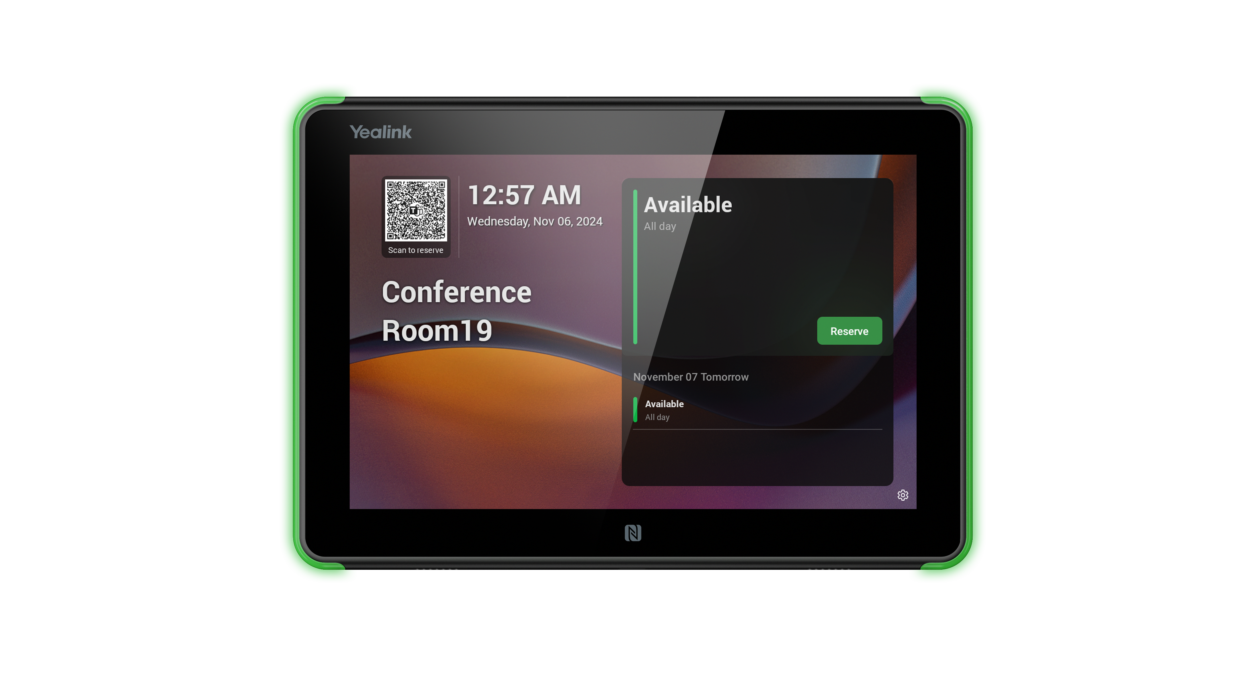 Yealink ROOMPANELPLUS-E2 Android 10" Room Scheduling Panel, Black, Teams, PoE, w/ Mount