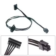 ATX Motherboard 4pin to 2-Port Serial ATA SATA Hard Drive Adapter Power Cable for Lenovo IPC & Tax Controller 18AWG