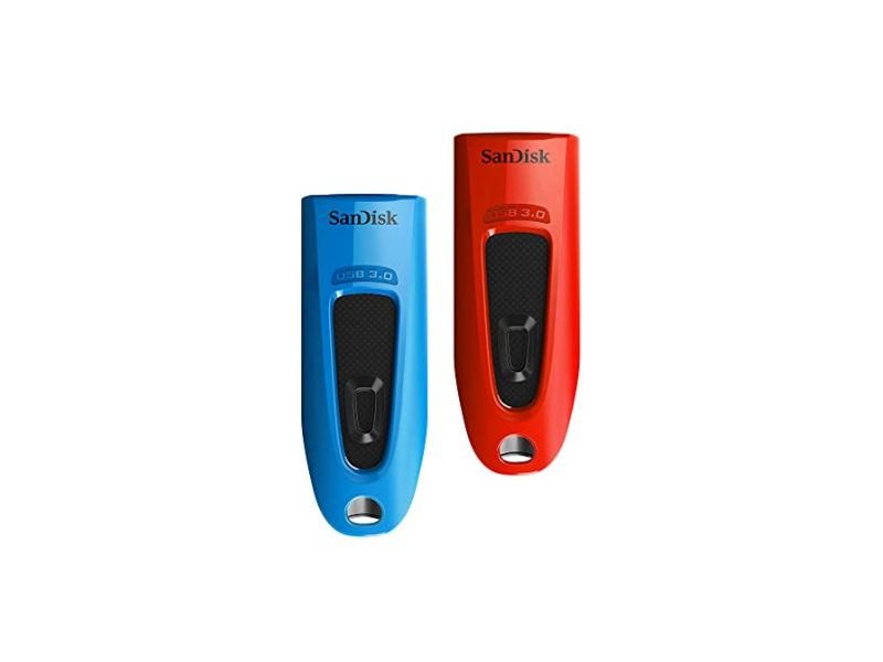 SanDisk Ultra CZ48 32GB Dual Pack USB 3.0 Flash Drive Blue/Red