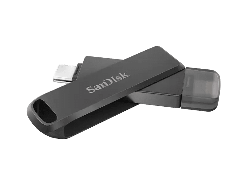 SanDisk iXpand Luxe SDIX70N 64GB 2-in-1 Lightning and USB Type-C Flash Drive Black