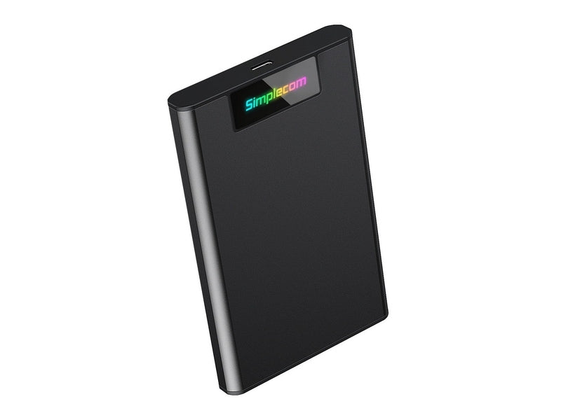 Simplecom SE239 Tool-free 2.5" SATA HDD SSD to USB-C Enclosure with RGB Lights