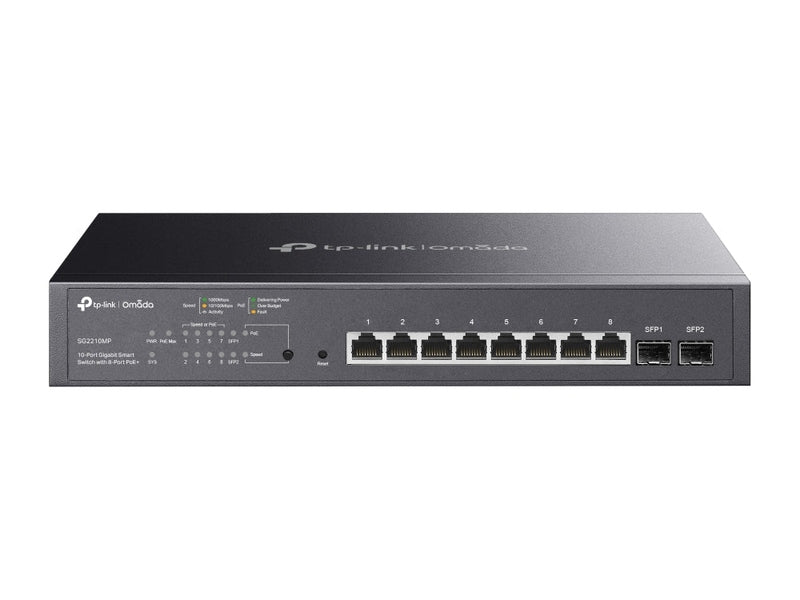 TP-Link ES206GP Omada 10-Port Managed Gigabit Switch PoE+ 8 SFP 2 Rackmount