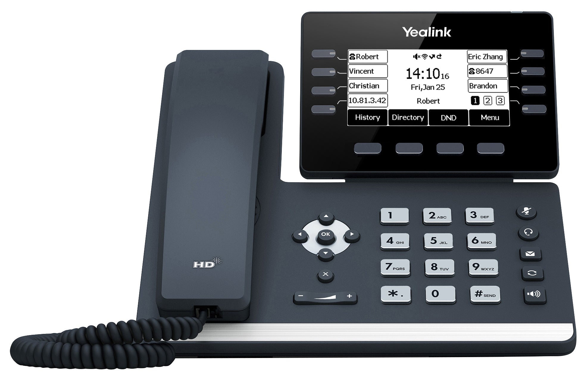 Yealink SIP-T54W 16-Line IP Phone with Handset, Bluetooth and Wi-Fi, 4.3" LCD Screen