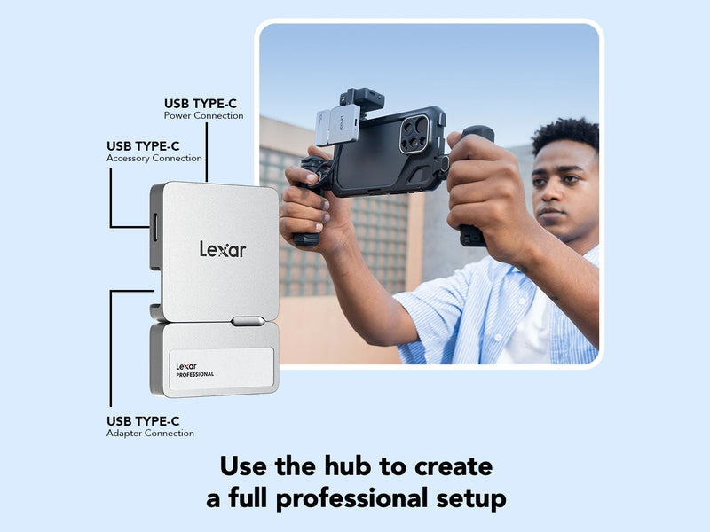 Lexar Professional Go Portable SSD with Hub SL400 1TB Silver