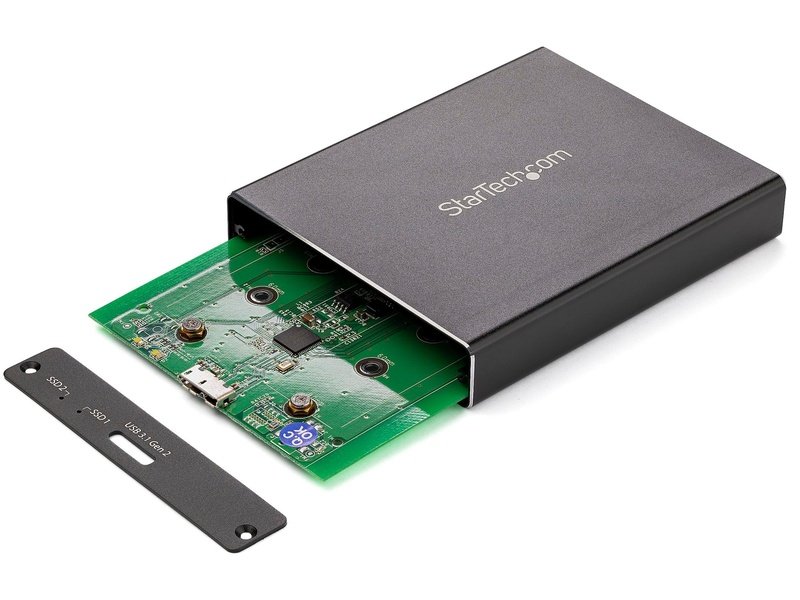 StarTech Dual M.2 SSD Enclosure USB 3.1 RAID Supported Micro-B Cable