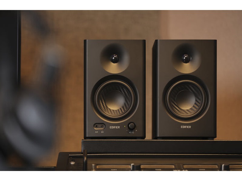 Edifier MR4 Studio Monitor - Smooth Frequency Wooden RCA TRS AUX Speaker - Black