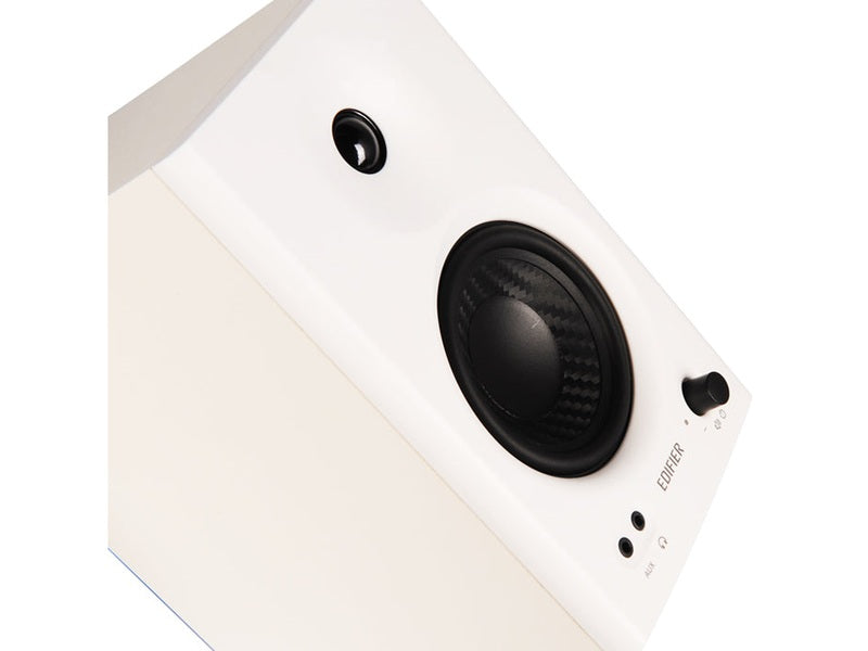 Edifier MR4 Studio Monitor - Smooth Frequency Wooden RCA TRS AUX Speaker - White