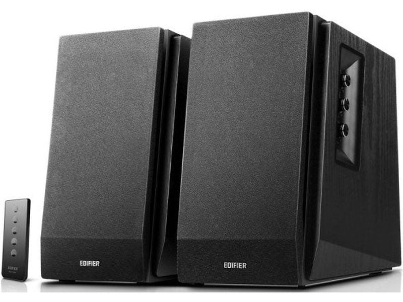 Edifier R1700BT Bluetooth Lifestyle Bookshelf Studio Speakers Black - BT/Dual 3.5mm AUX/Limited Distortion DSP/DRC/Classic Wood Finish