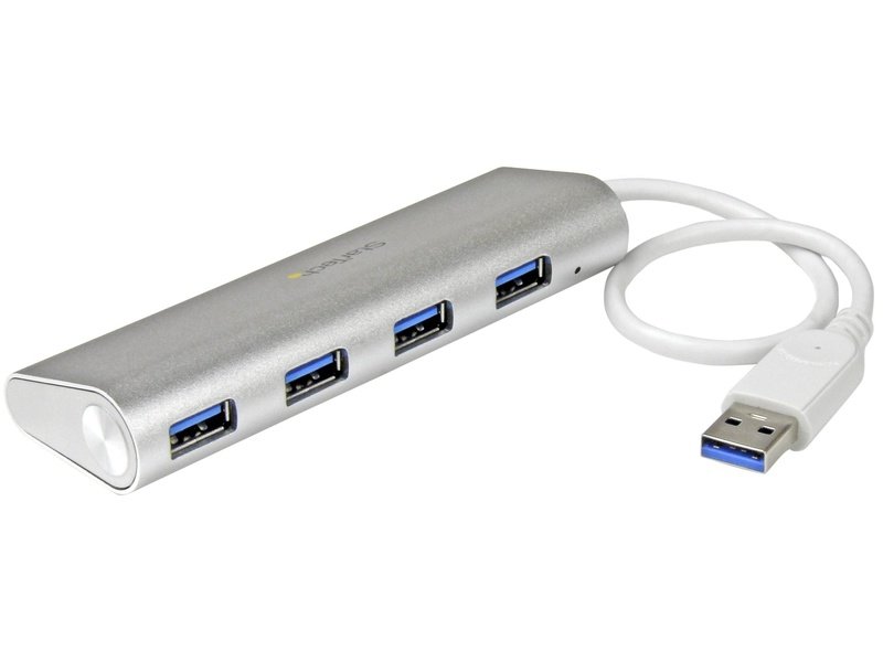StarTech 4 Port Portable USB 3.0 Hub W/ Built-in Cable Travel USB Hub