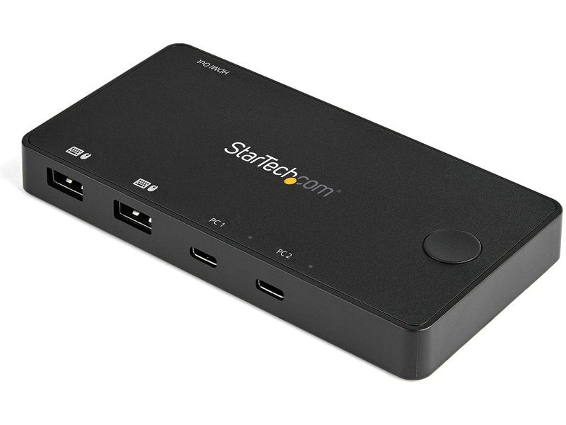 StarTech Compact Dual Port UHD USB Type C Desktop Mini KVM Switch With USB C Cables