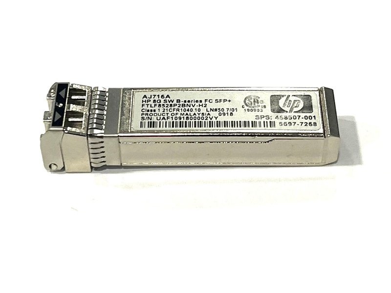 HP AJ716A FTLF8528P2BNV-H2 8GB SW B Series FC SFP+ Transceiver *used*