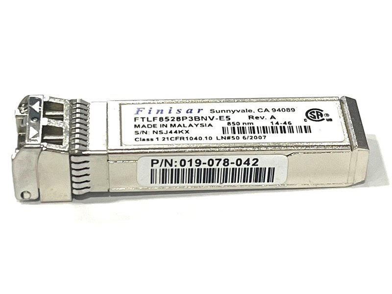 Finisar FTLF8528P3BNV-E5 8Gb 850nm 150m MMF SFP+ Transceiver Module *used*