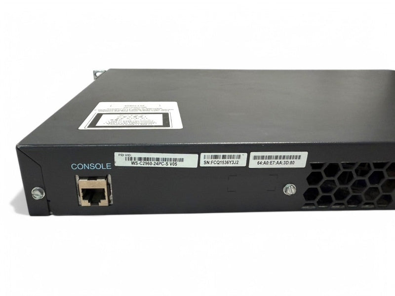 **Used** Cisco WS-C2960-24PC-S V05 PoE Switch /w 2 SFP or 1000BASE-T