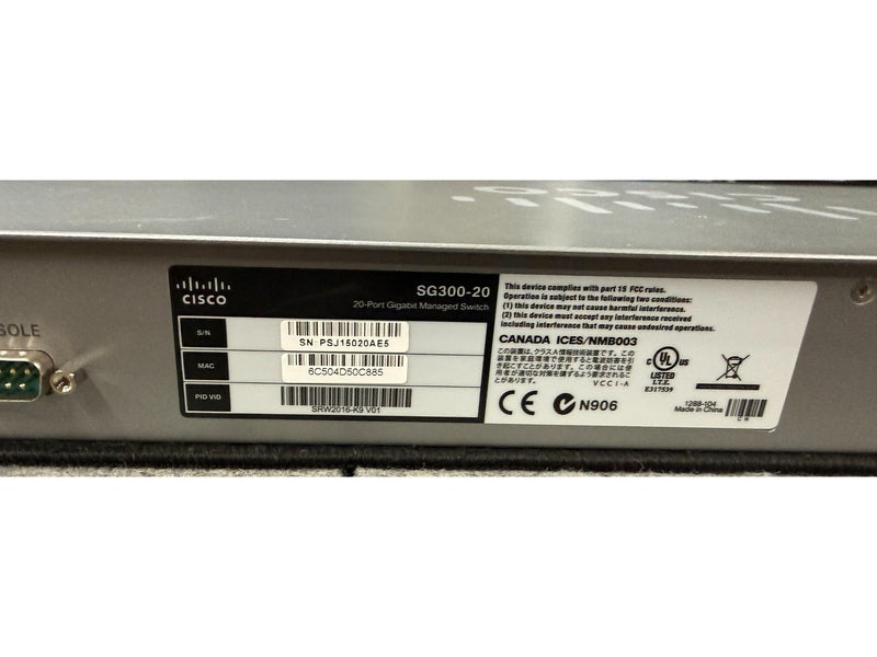 Cisco SG300-20 20-Port Gigabit Managed Switch **Used/Refurbished