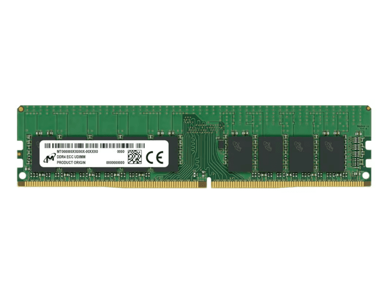 Micron 16GB DDR4-3200MHz 2Rx8 UDIMM Unbuffered ECC Server Memory