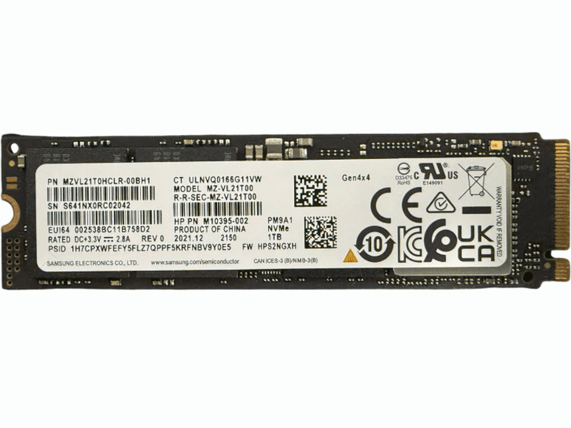 Samsung PM9A1 1TB M.2 2280 SSD PCIe Gen4×4 7,000 / 5,200 MB/s. *OPEN BOX Pulled out from HP Brand New Laptop 3YR HP Warranty.