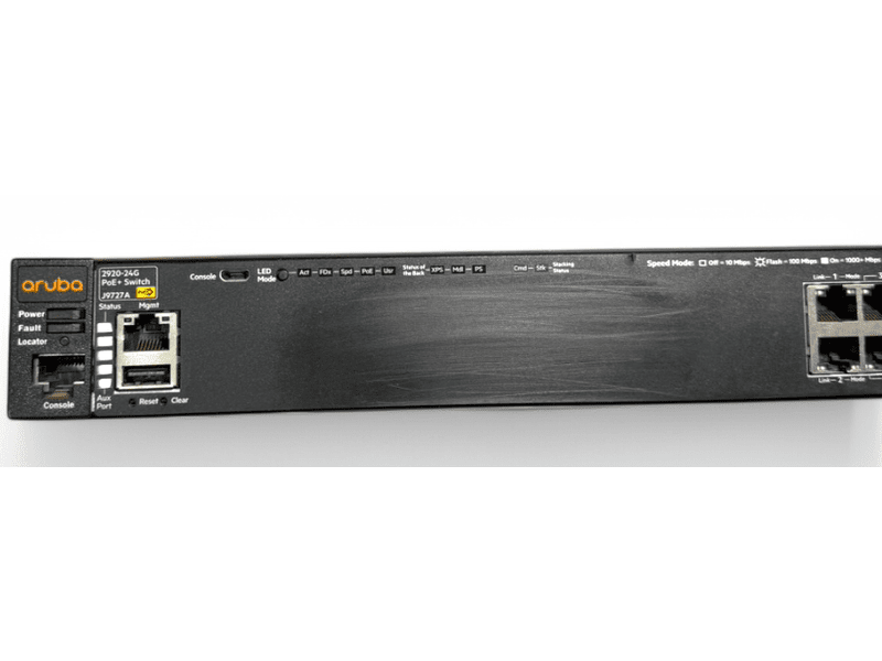 HPE Aruba J9727A 2920 24G PoE+ 370W Switch with 4SFP *used