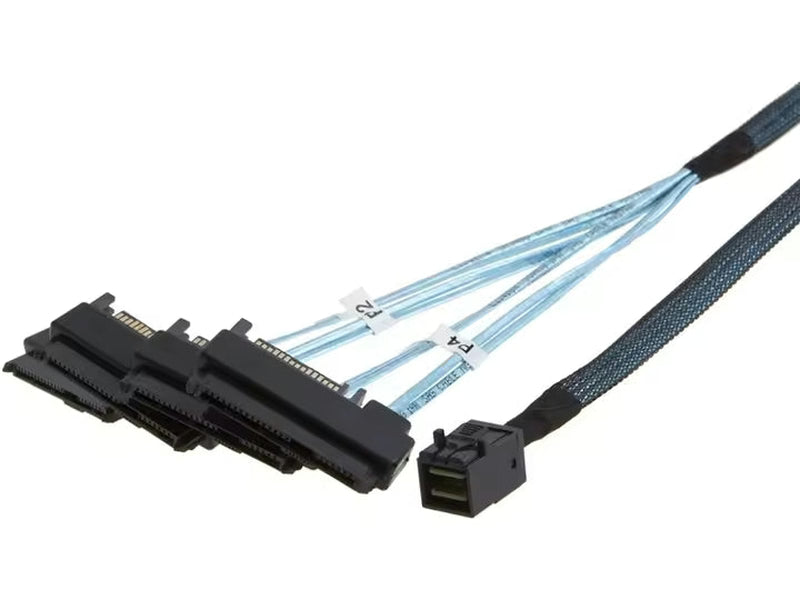 1M Internal Mini SAS HD SFF-8643 to 4 29pin SFF-8482 Connectors with SAS 15pin Power Port 12GB/S Cable