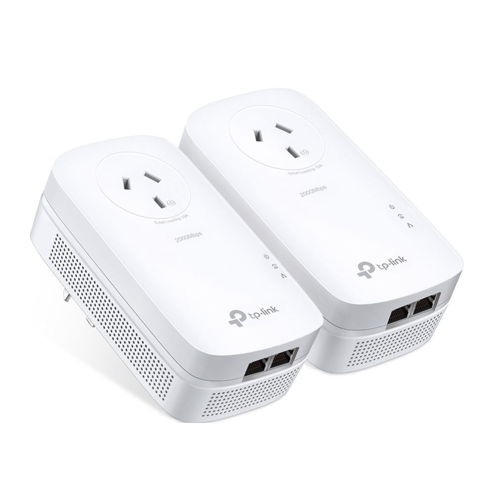 TP-Link TL-PA9020P KIT AV2000 2-Port Gigabit Passthrough Powerline Starter Kit