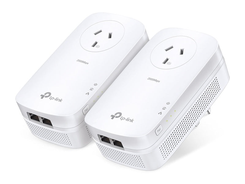 TP-Link TL-PA9020P KIT AV2000 2-Port Gigabit Passthrough Powerline Starter Kit