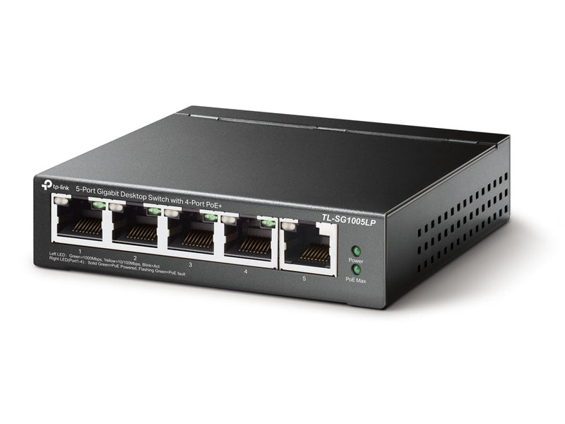 TP-Link TL-SG1005LP 4-Port PoE+ 40W Gigabit Desktop Switch with 1-Port RJ45
