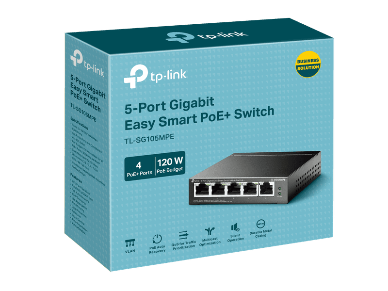 TP-Link TL-SG105MPE 5-Port Gigabit Easy Smart Switch with 4-Port PoE+