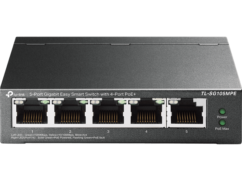 TP-Link TL-SG105MPE 5-Port Gigabit Easy Smart Switch with 4-Port PoE+