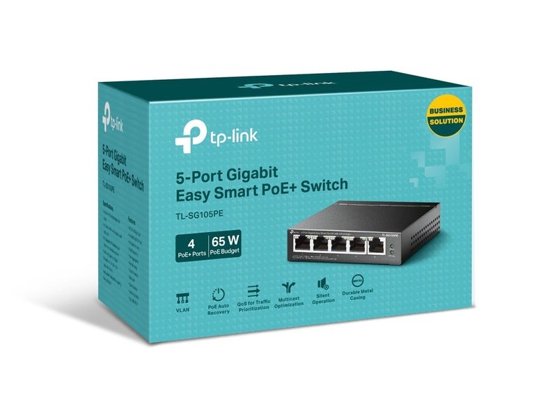 TP-Link TP-SG105PE 4-Port PoE+ 65W Gigabit Smart Switch