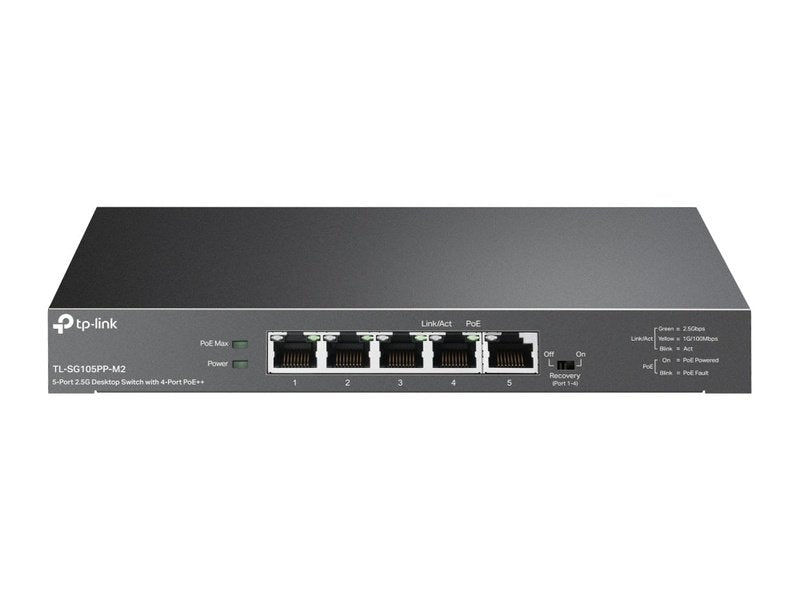 TP-Link TL-SG105PP-M2 5-Port 2.5G Desktop Switch with 4-Port PoE++