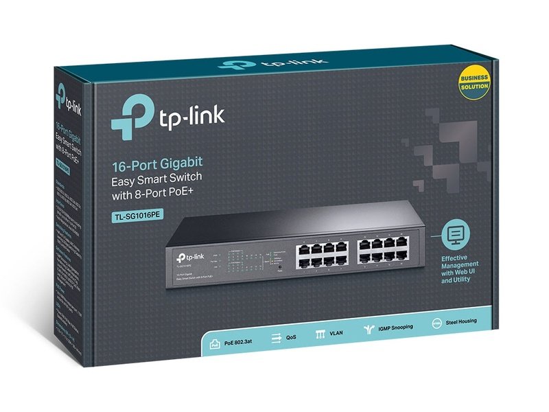 TP-Link TL-SG1016PE 8-Port PoE+ 110W Smart PoE Switch with 4-Port RJ45