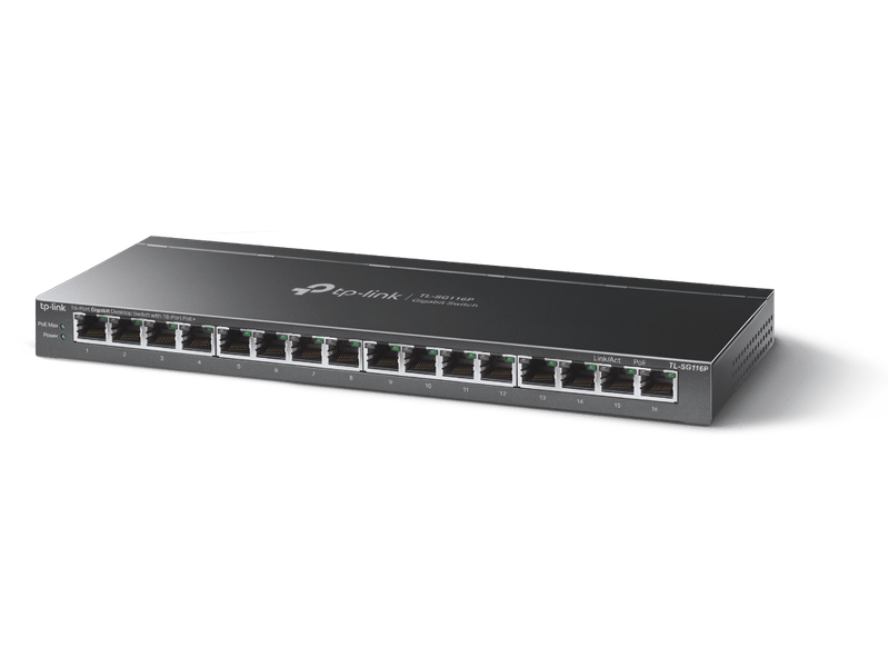 TP-Link TL-SG116P 16-Port PoE+ 120W Gigabit Desktop Switch