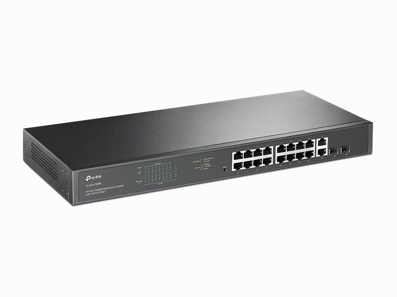 TP-Link TL-SG1218MP 16-Port PoE+ 250W Gigabit Rackmount Switch with 2 SFP Slots