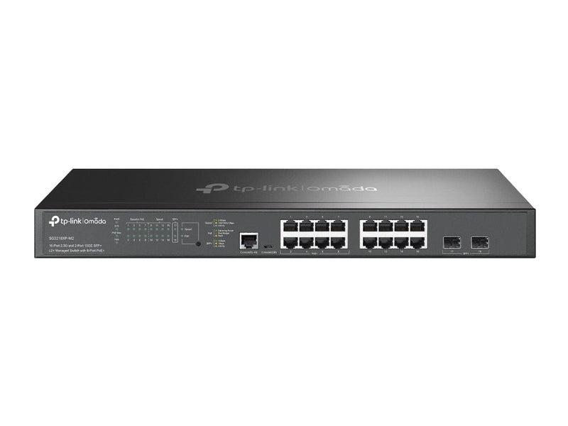 TP-Link SG3218XP-M2, Omada 16-Port 2.5G and 2-Port 10GE SFP+ L2+ Managed Switch with 8-Port PoE+