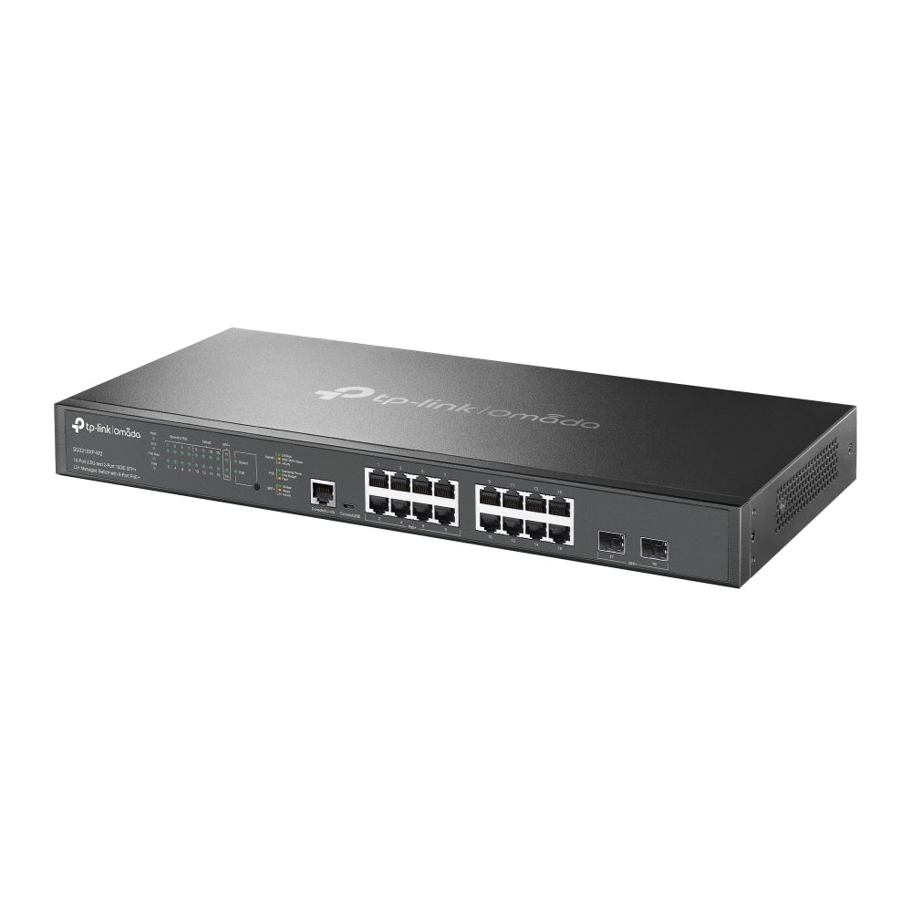 TP-Link SG3218XP-M2, Omada 16-Port 2.5G and 2-Port 10GE SFP+ L2+ Managed Switch with 8-Port PoE+