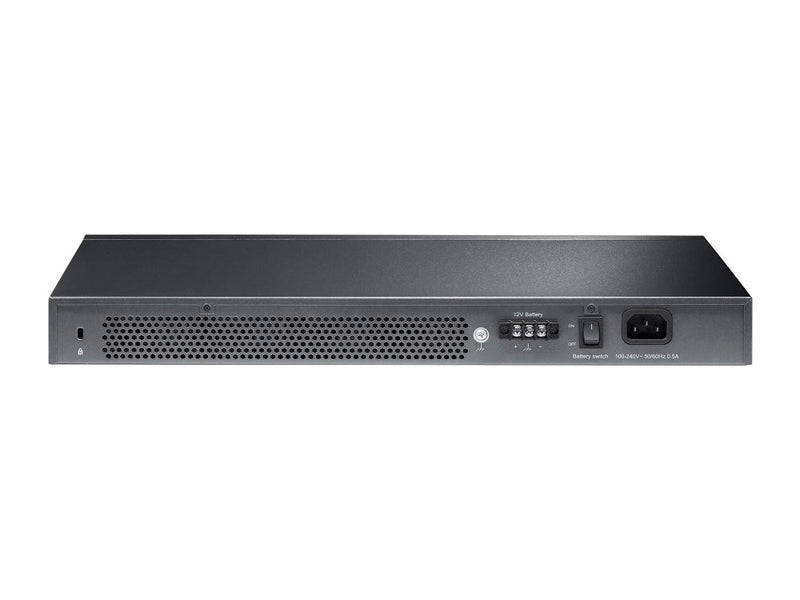 TP-Link SG3428X-UPS JetStream 24-Port Gigabit L2+ Managed Switch with 4 10GE SFP+ Slots and UPS Power Supply