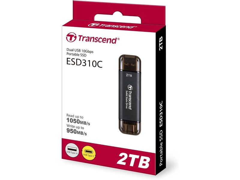 Transcend ESD310 2 TB Portable Solid State Drive Black