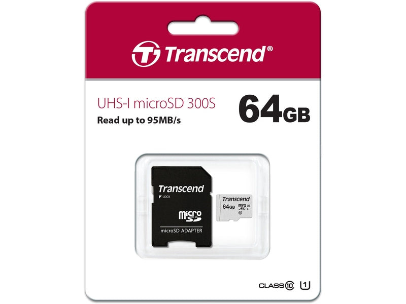 Transcend 64 GB Class 10/UHS-I U1 microSDXC