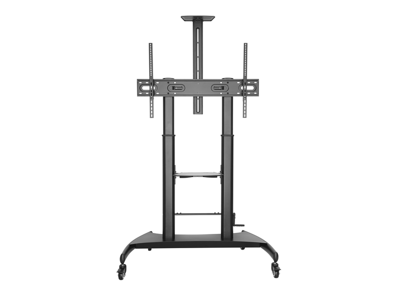 Brateck Large Screen Telescopic Height-Adjustable Steel TV Cart with Crank Handle