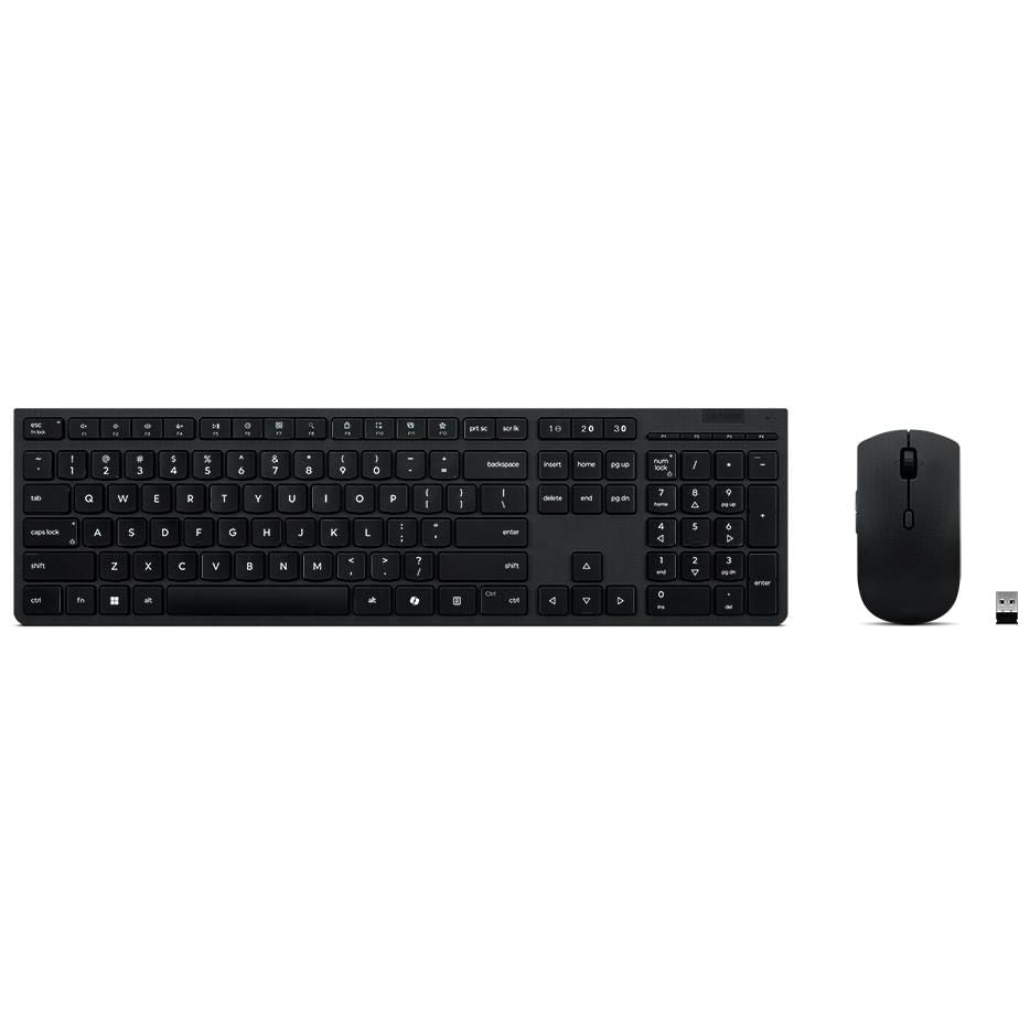Lenovo Wireless Professional Rechargeable Combo Keyboard Mouse Upgraded With Copilot 4X31R64316
