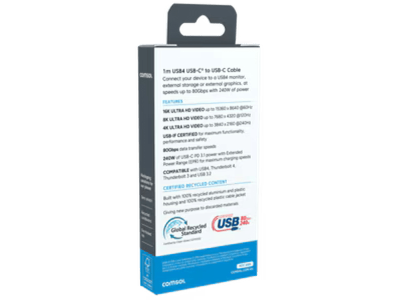 1m USB4 Gen4 Cable 80Gbps